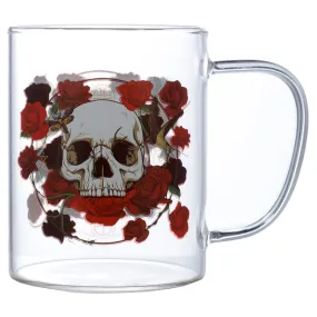 Glass Mug - Skulls & Roses GMUG06