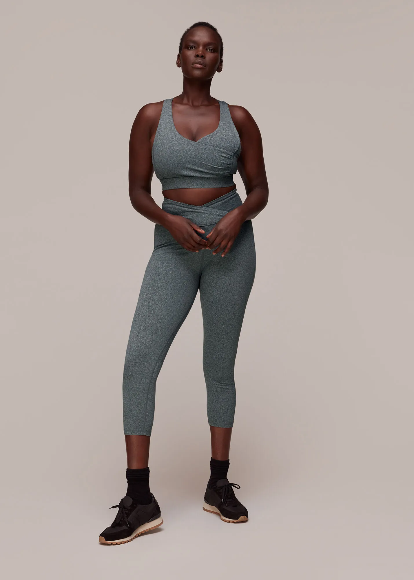 Grey Wrap Sports Top