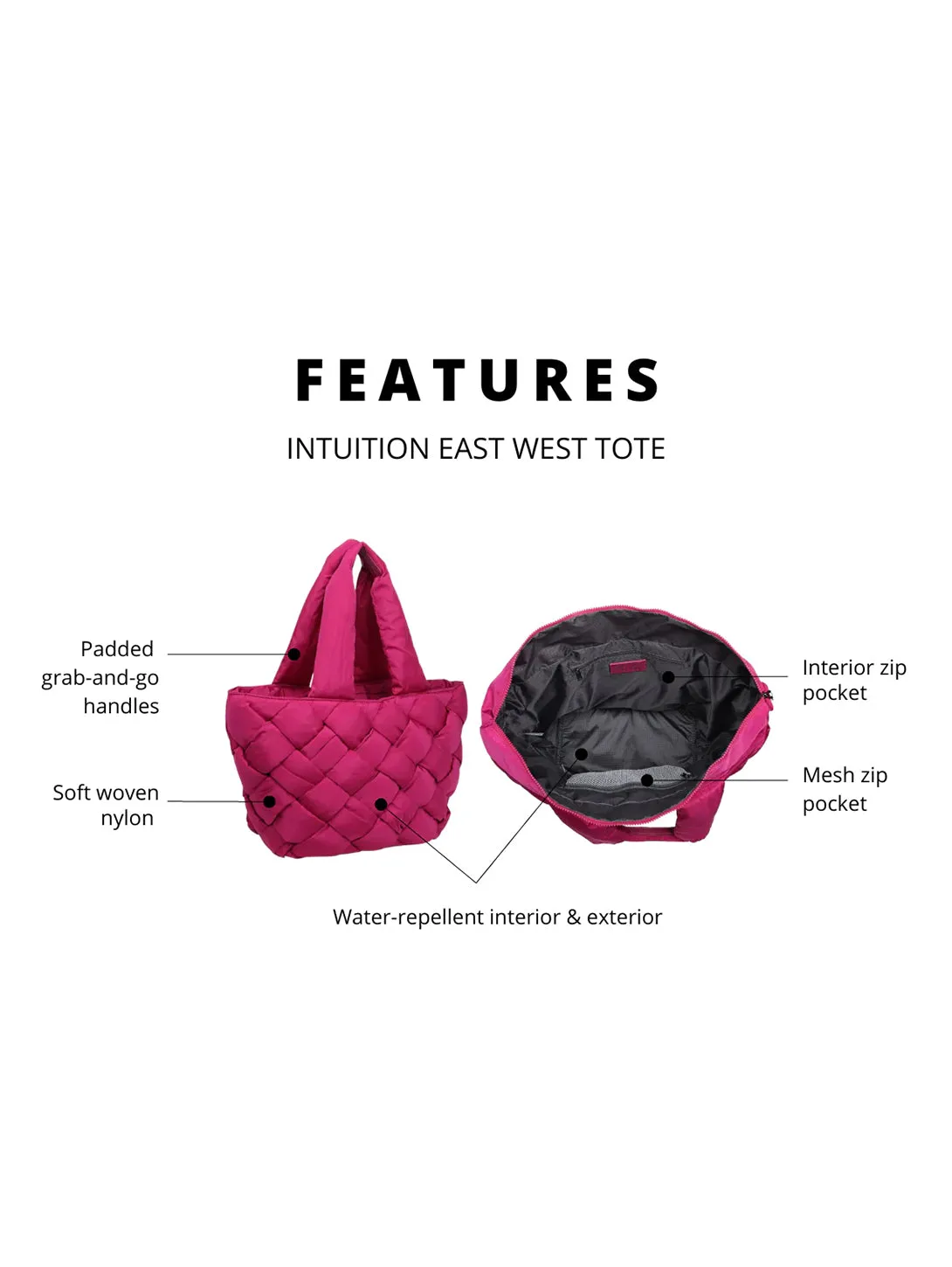 Intuition East West Wide Tote - Black