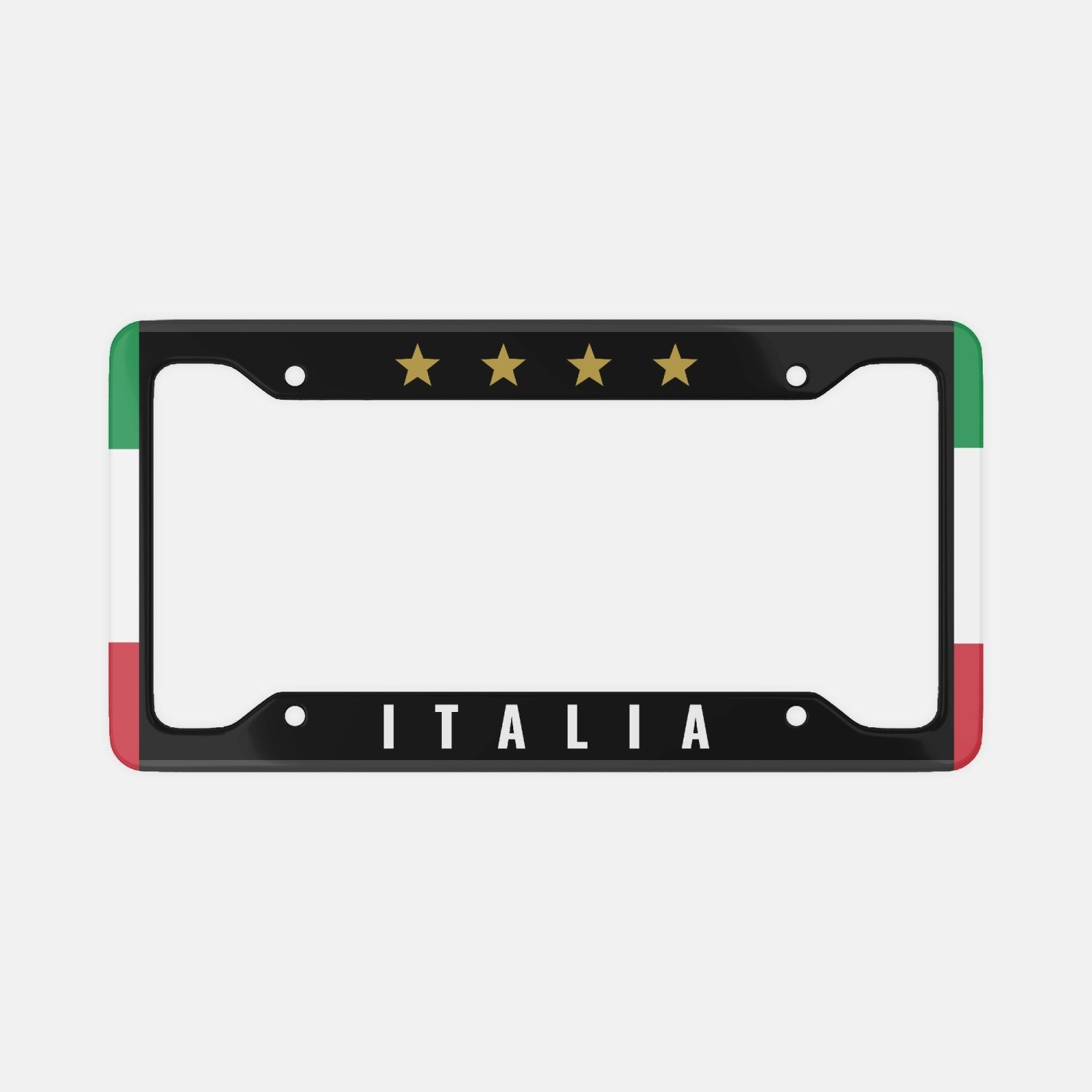 Italy 4 Stars Black - License Plate Frame