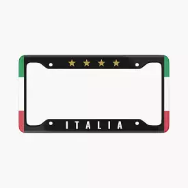 Italy 4 Stars Black - License Plate Frame