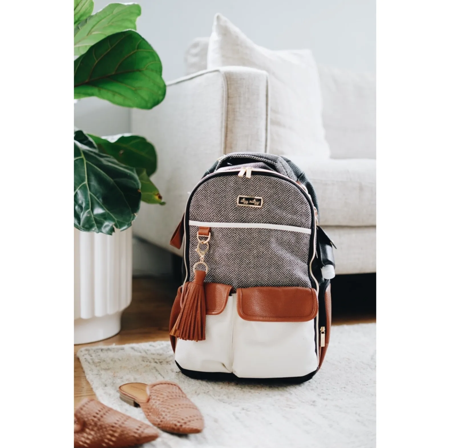 Itzy Ritzy - Coffee & Cream Boss Backpack Diaper Bag