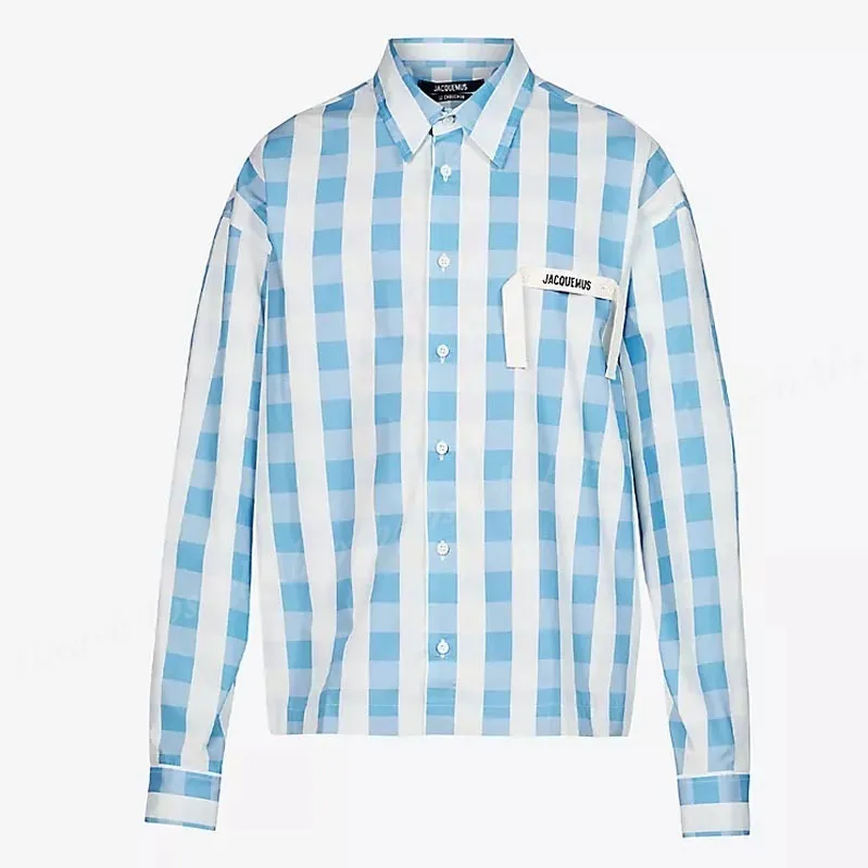 JACQUEMUS  |Gingham Street Style Long Sleeves Cotton Front Button Shirts