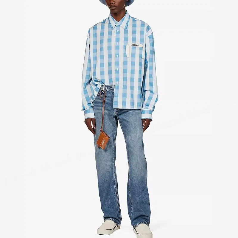 JACQUEMUS  |Gingham Street Style Long Sleeves Cotton Front Button Shirts