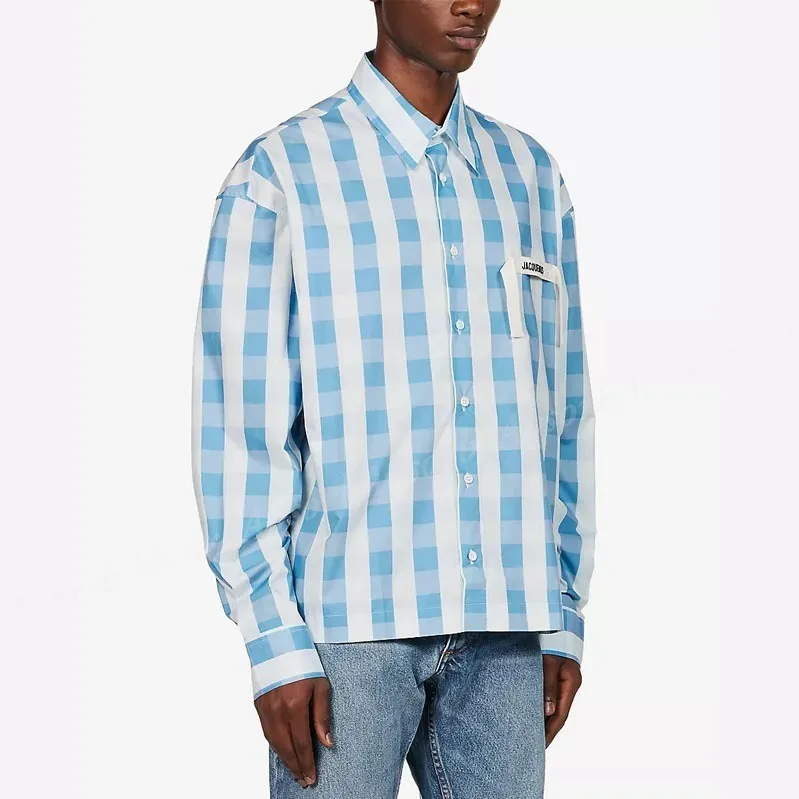 JACQUEMUS  |Gingham Street Style Long Sleeves Cotton Front Button Shirts