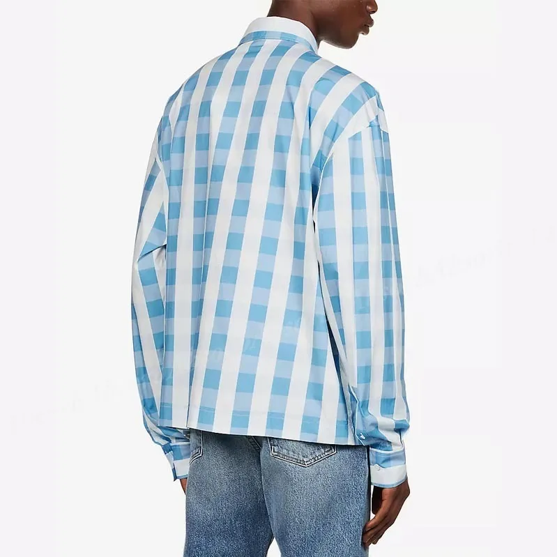 JACQUEMUS  |Gingham Street Style Long Sleeves Cotton Front Button Shirts