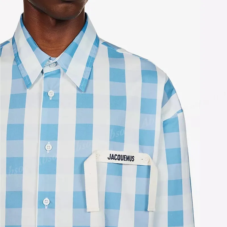 JACQUEMUS  |Gingham Street Style Long Sleeves Cotton Front Button Shirts