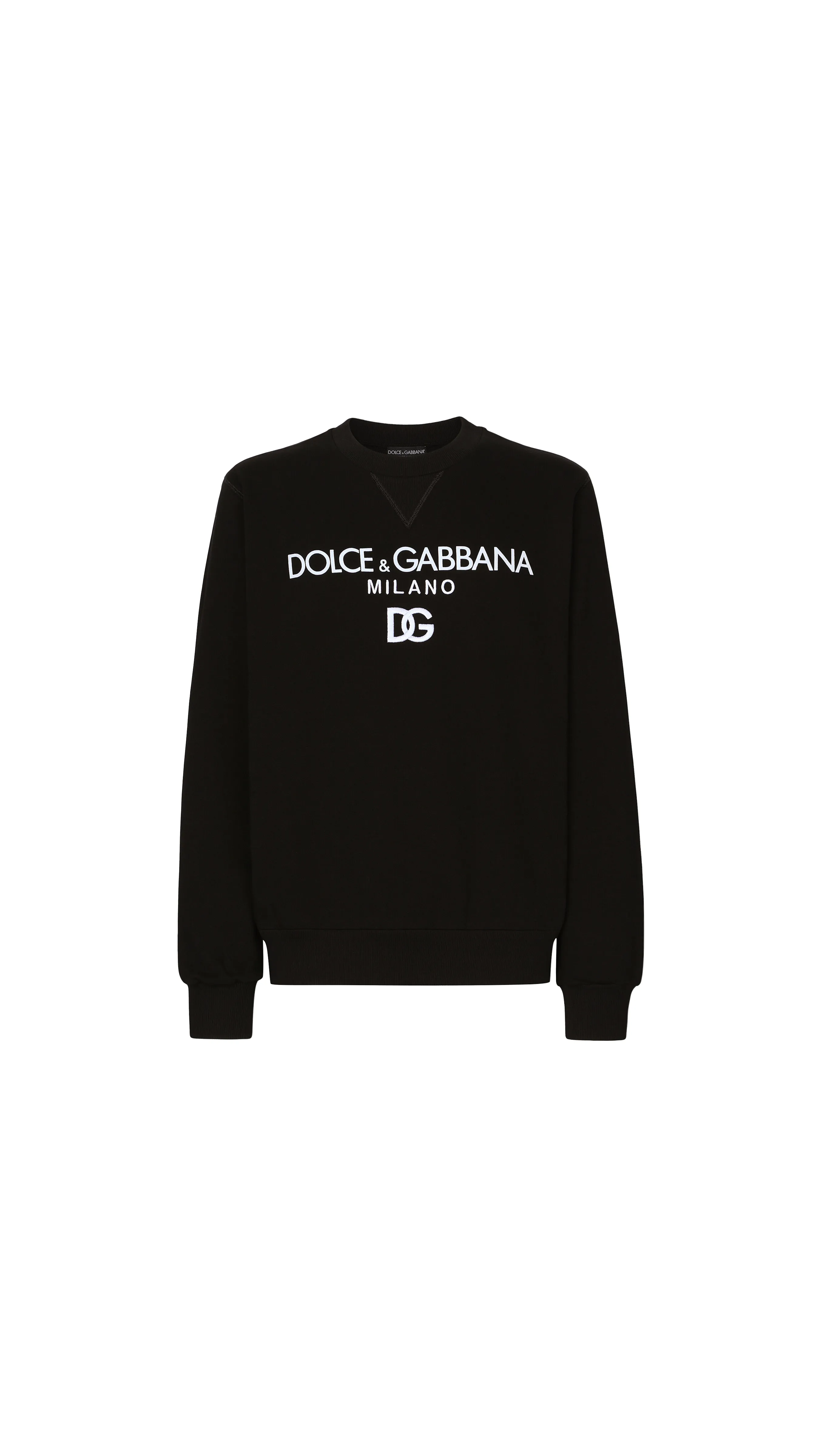 Jersey Sweatshirt with DG Embroidery - Black