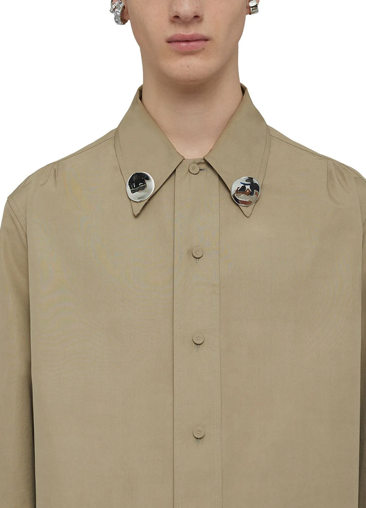 Jil Sander  |Street Style Long Sleeves Plain Cotton With Jewels Logo