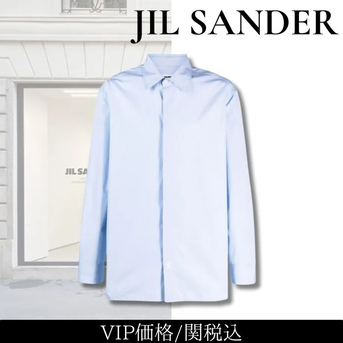 Jil Sander  |Stripes Unisex Street Style Long Sleeves Cotton Logo