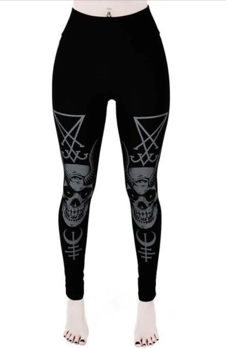 Ladies Fashion Print Gothic PUNK Sports Leggings Yoga Pants