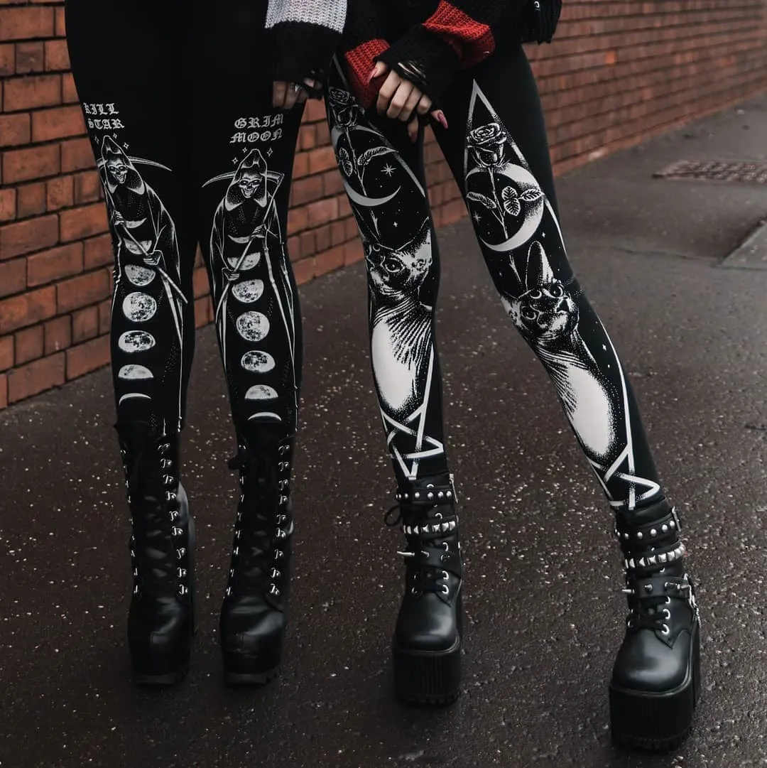 Ladies Fashion Print Gothic PUNK Sports Leggings Yoga Pants