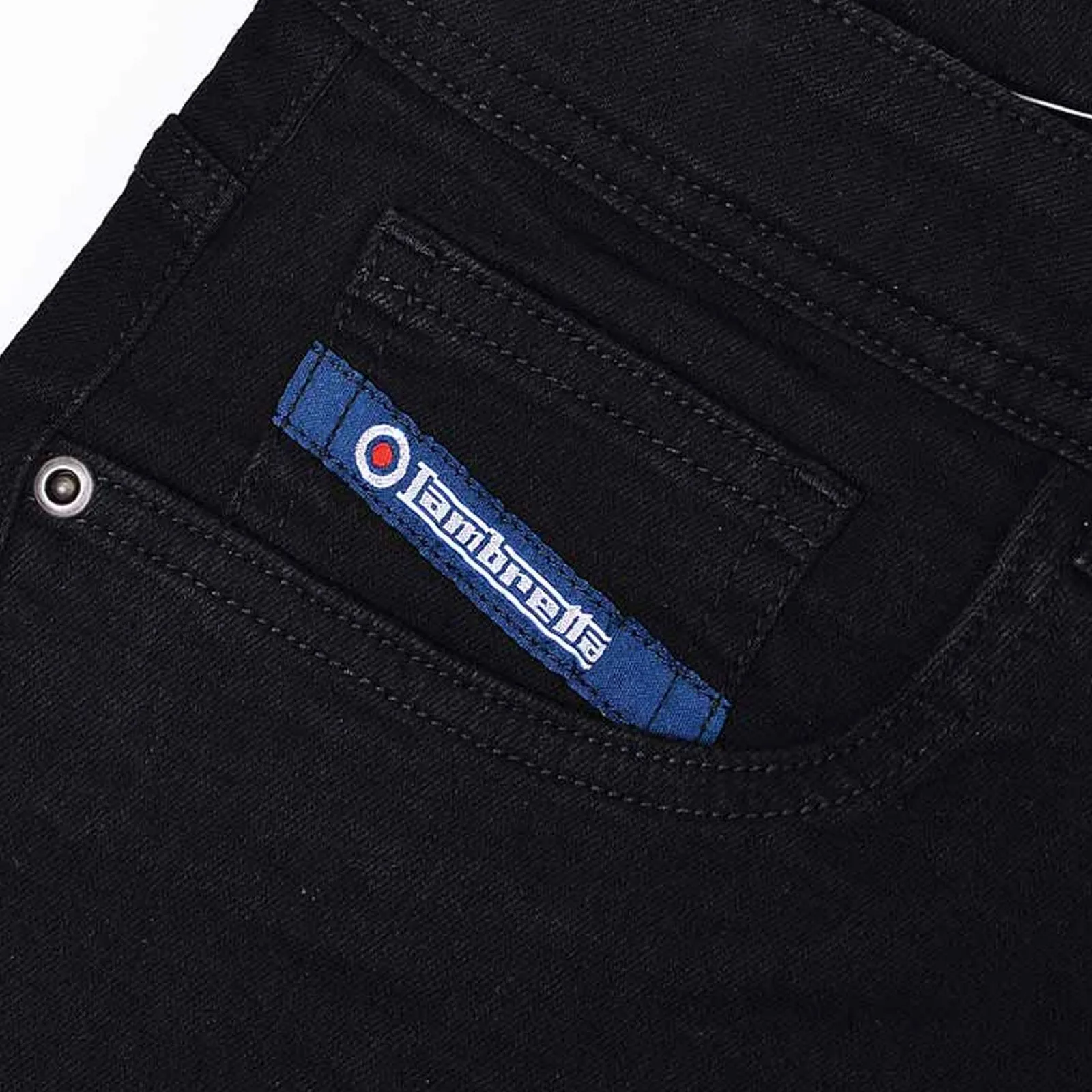 Lambretta Mens Chester Straight Fit Denim Jeans - Black