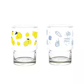 Lemon Soda illustration Graphic Clear Glasses Cups Mugs Printed Vintage 245ml Gifts Kitchen Dinnerware Cold Hot Milk Coffee Micr