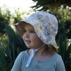 Linen Sunhat - Vintage Flora - 6-12 Months only left