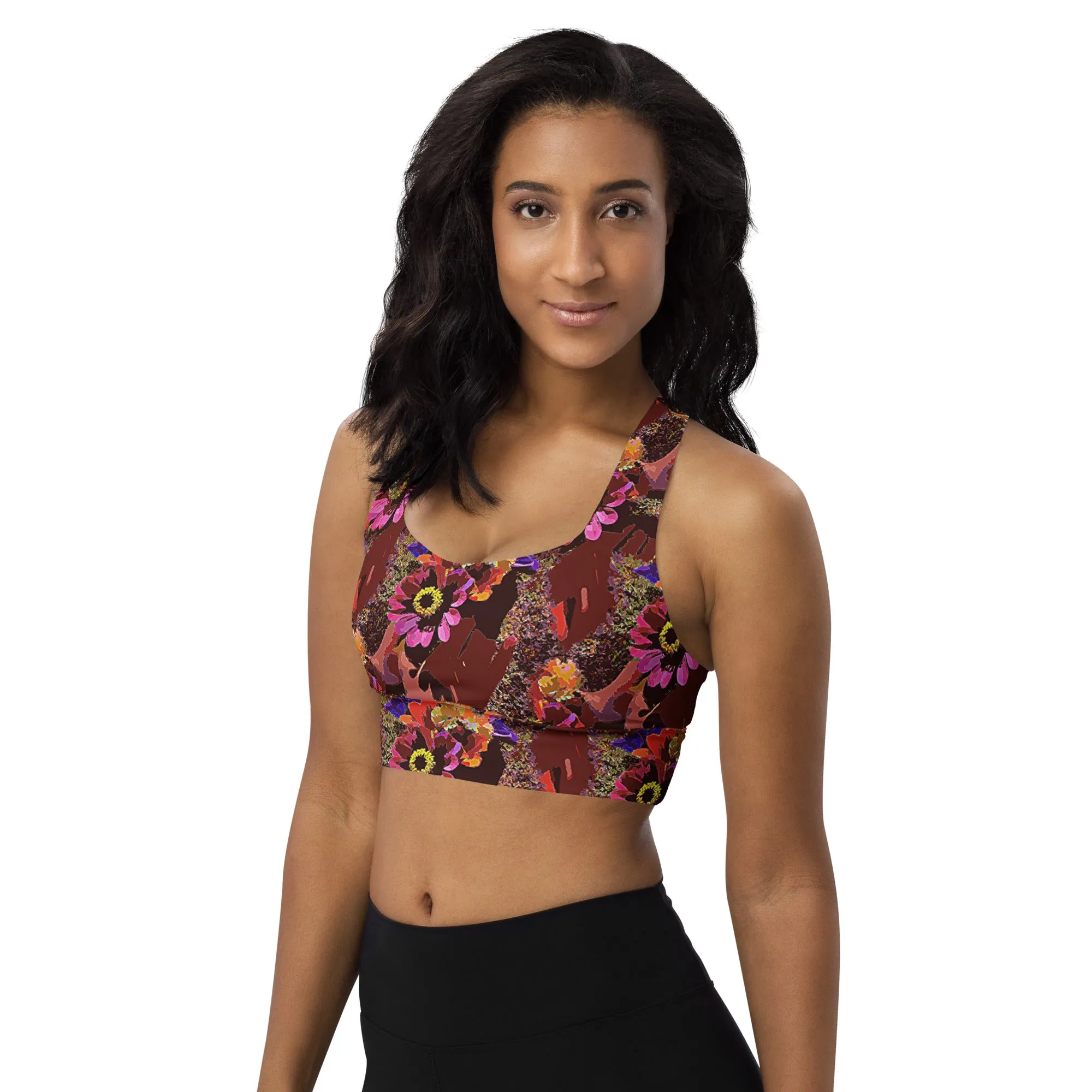 Longline sports bra Handful of Flowers