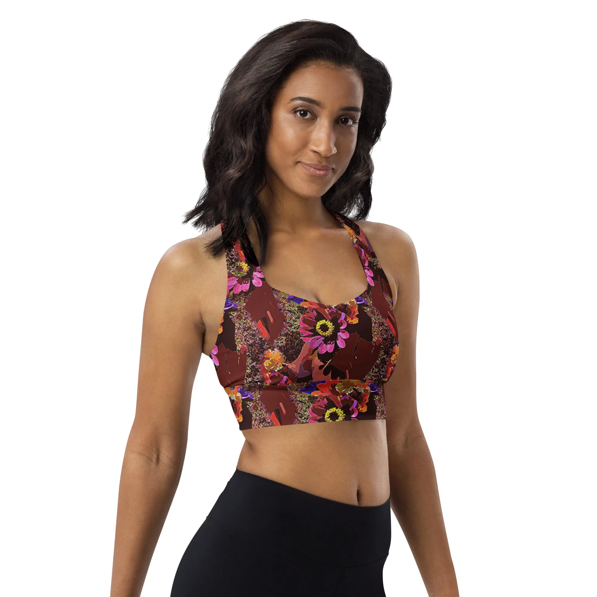 Longline sports bra Handful of Flowers