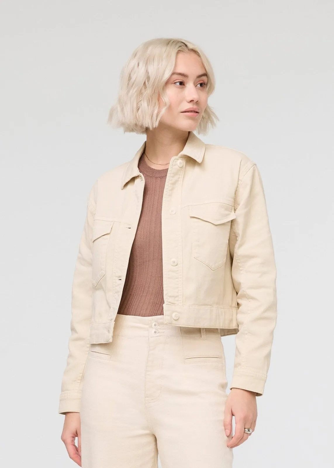 LuxTwill Trucker Jacket - Ecru