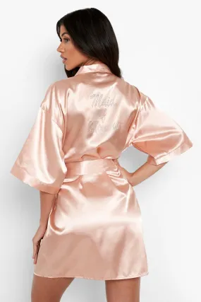 Maid Of Honor Diamante Satin Robe