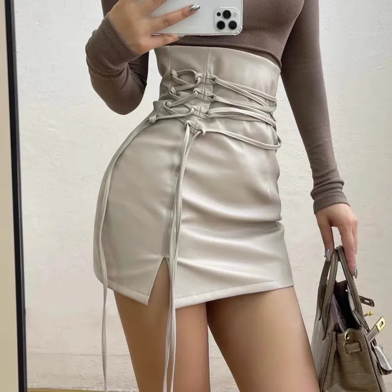 MARTHA FAUX LEATHER SKIRT