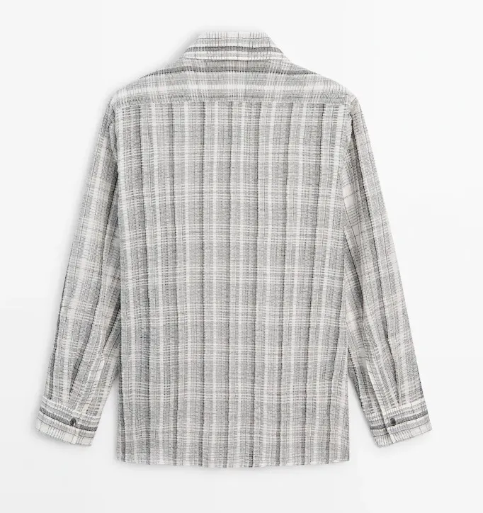 Massimo Dutti  |Other Plaid Patterns Casual Style Long Sleeves Cotton