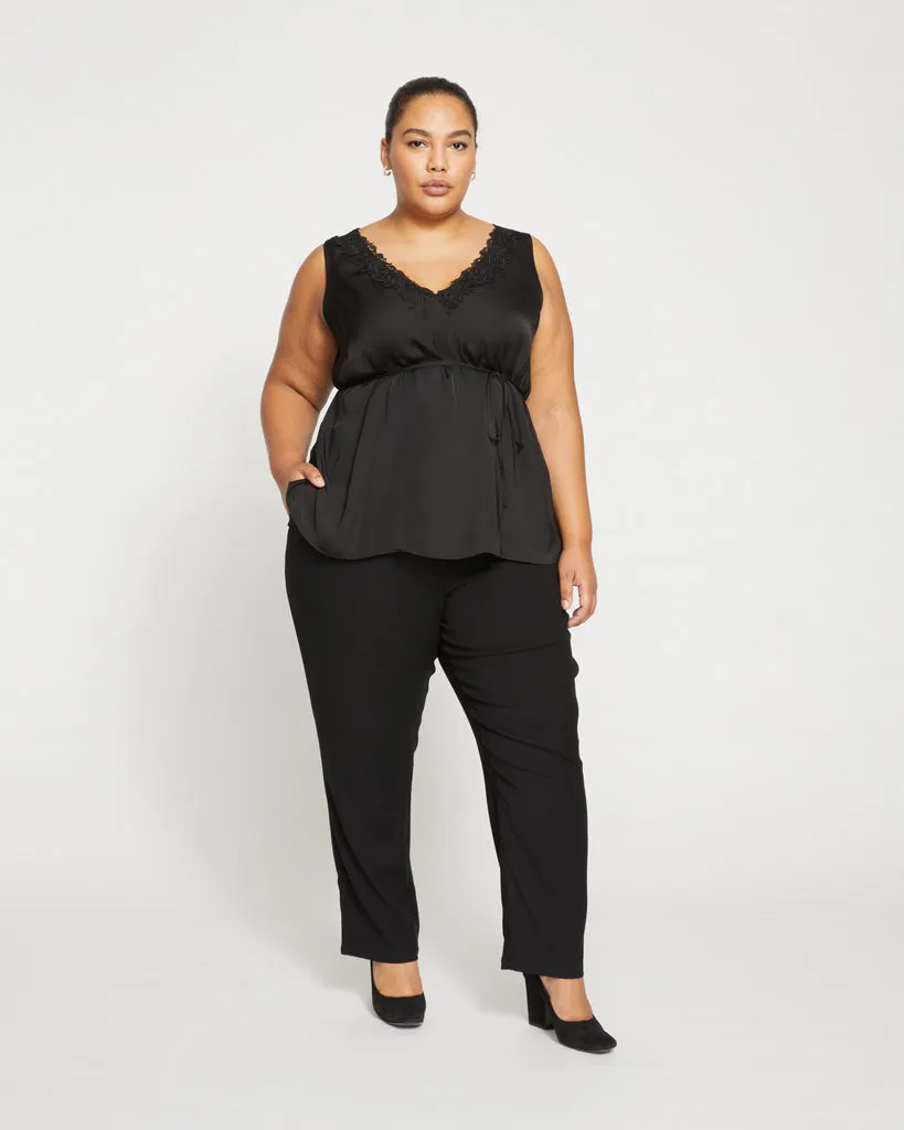 Meg Double Luxe Cigarette Pants - Black