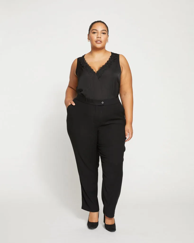 Meg Double Luxe Cigarette Pants - Black