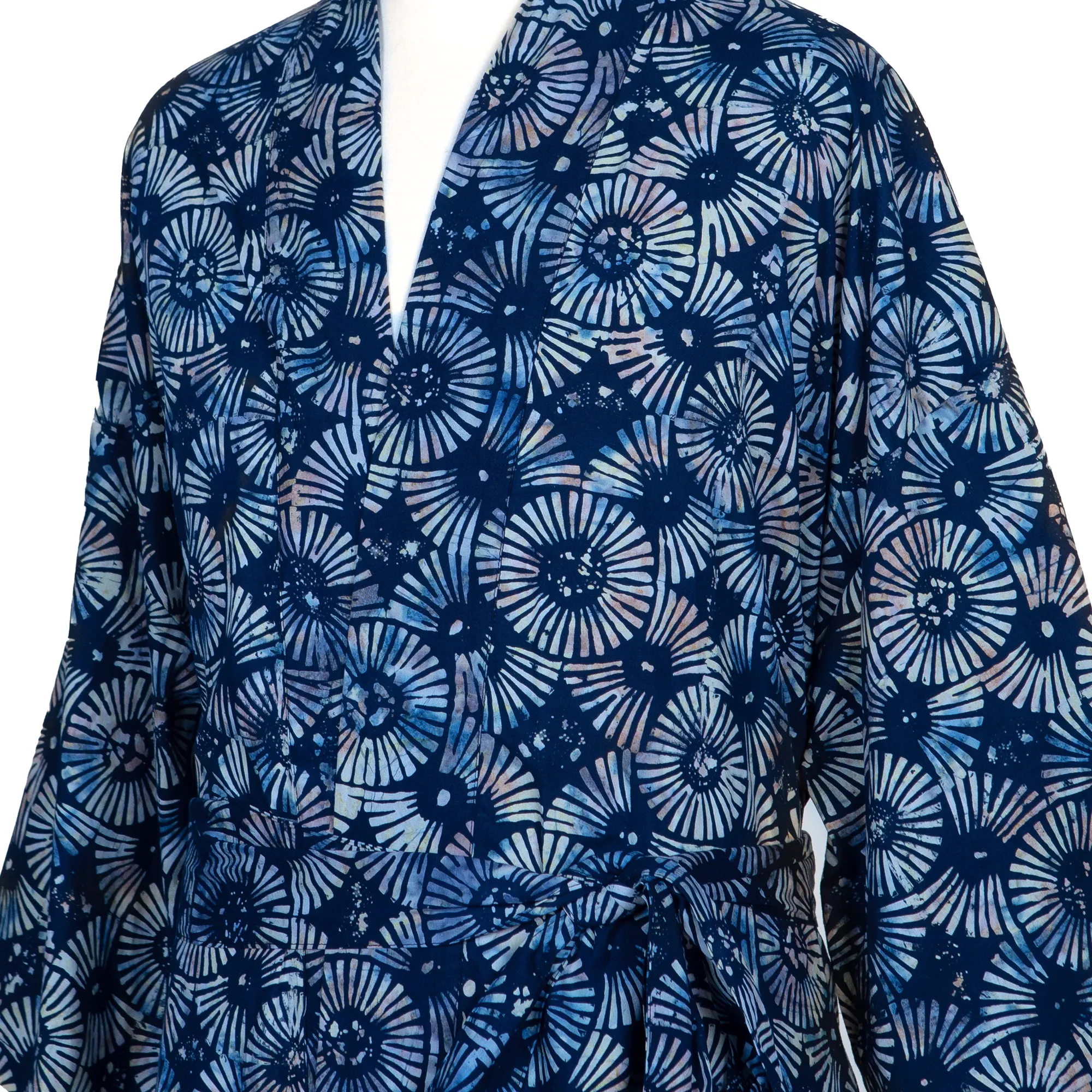 Men's Batik Cotton Robe, 