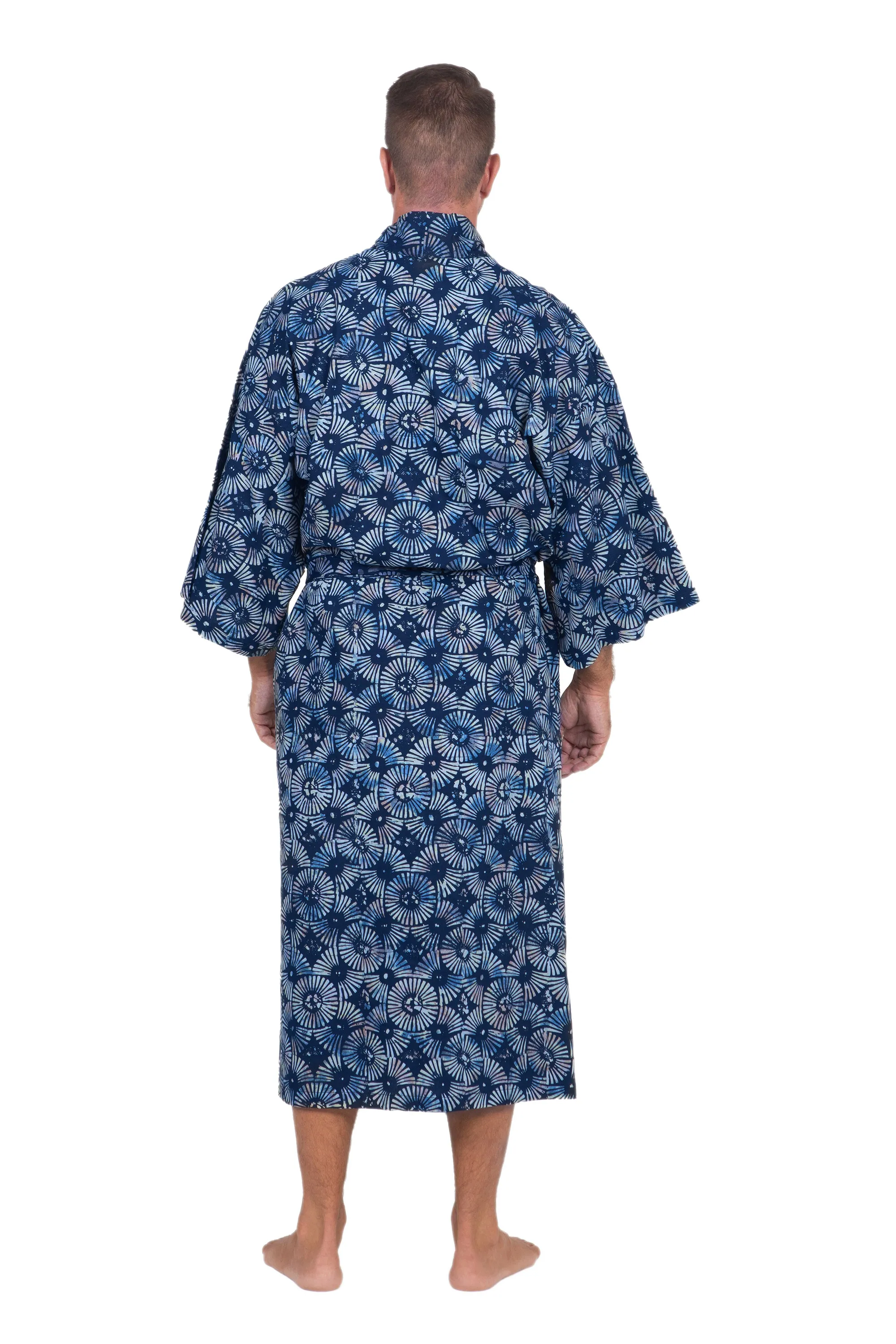 Men's Batik Cotton Robe, 