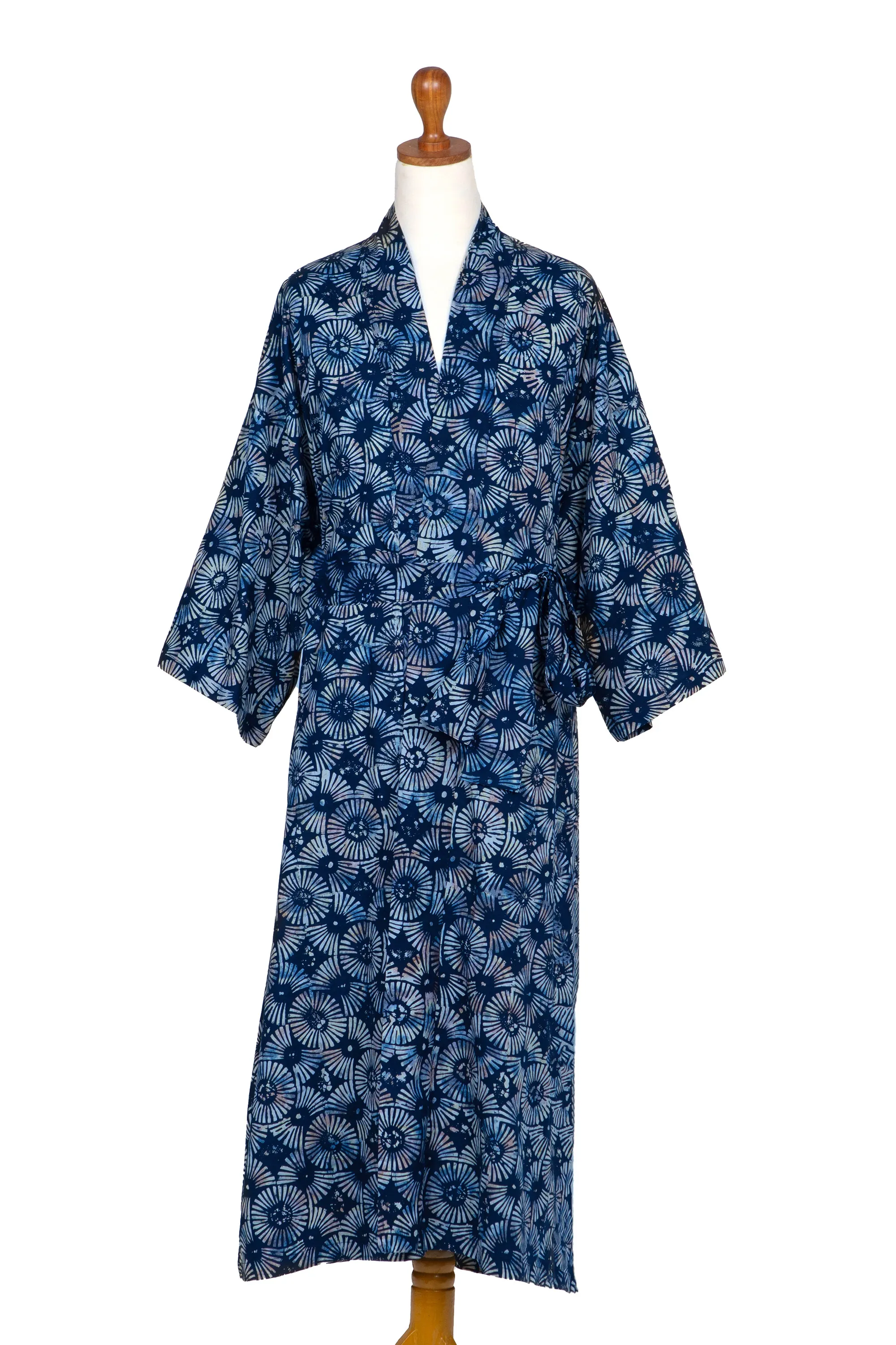 Men's Batik Cotton Robe, 