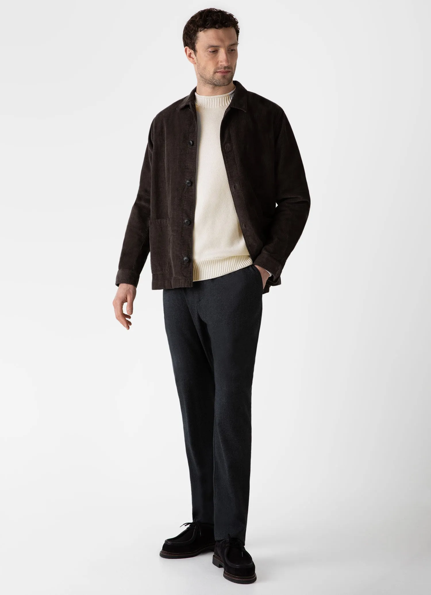 Men's Corduroy Twin Pocket Jacket in Coffee