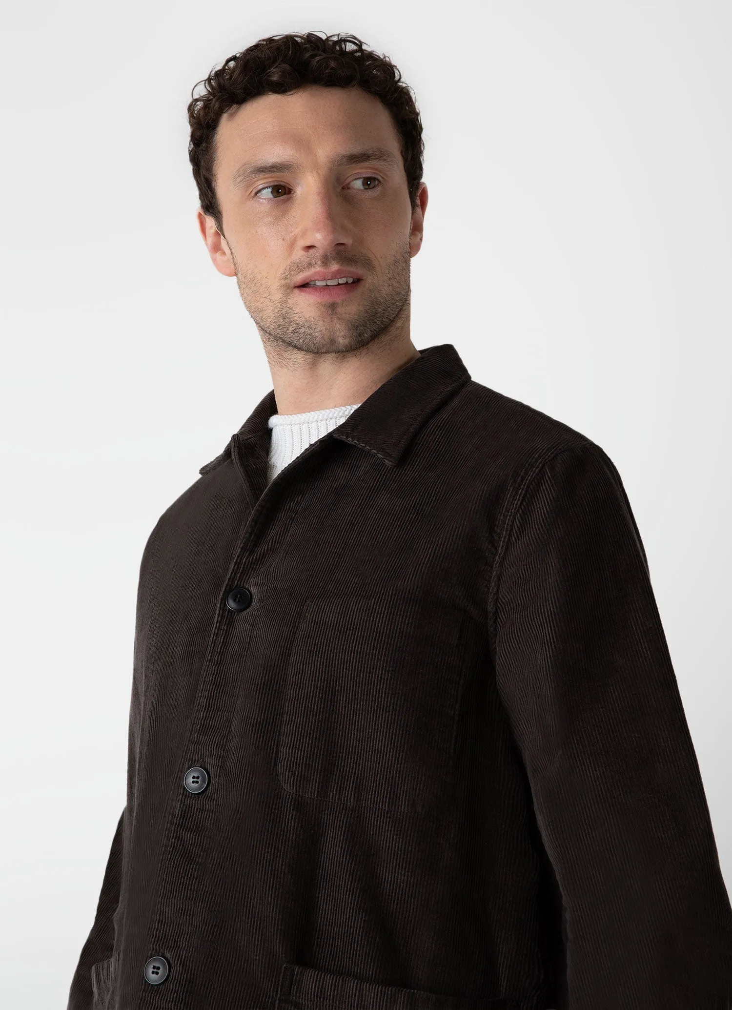 Men's Corduroy Twin Pocket Jacket in Coffee