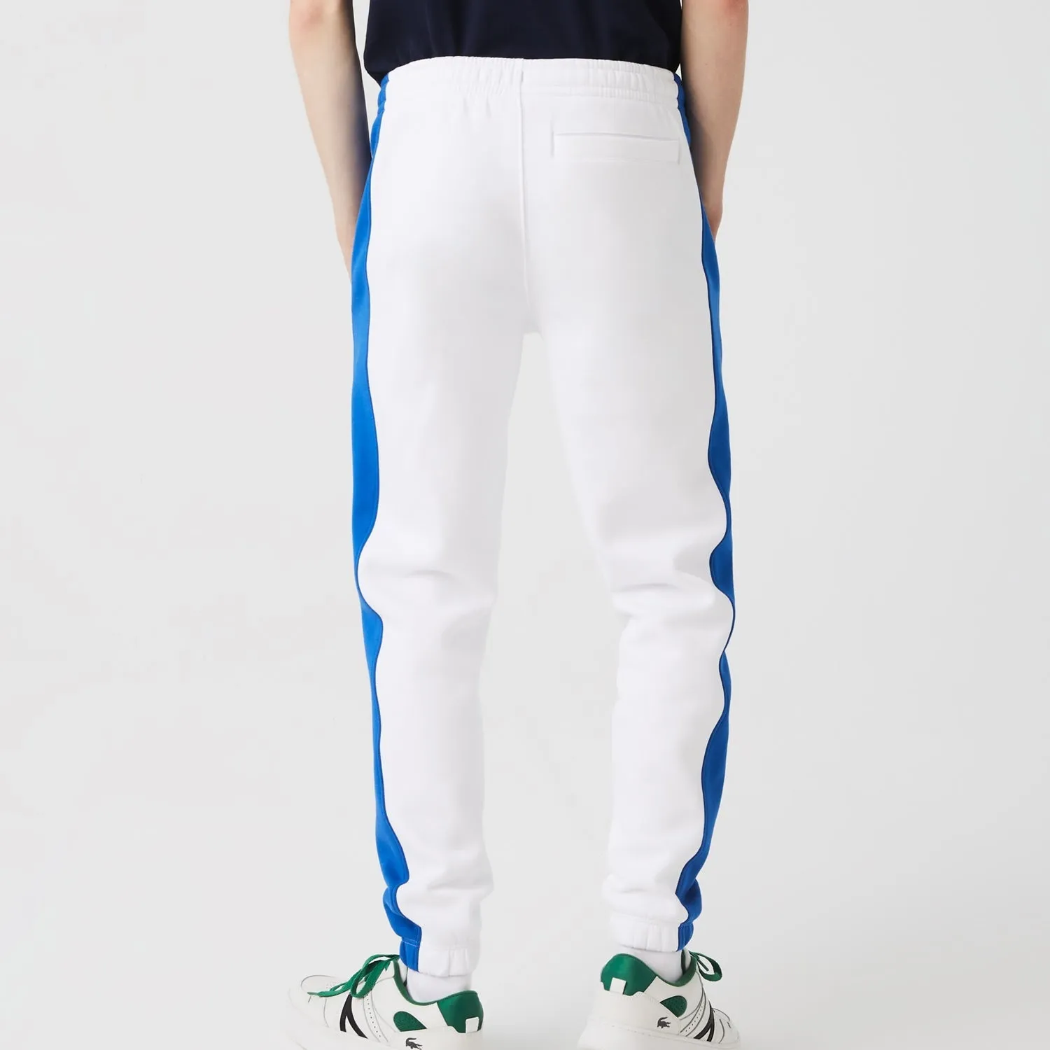 Men's Lacoste Tracksuit Bottoms - White Blue