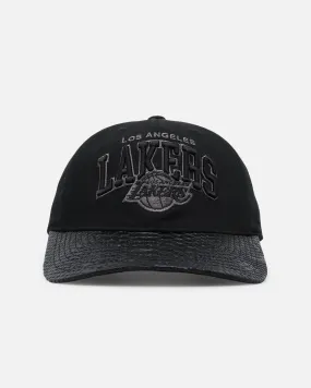 Mitchell & Ness Los Angeles Lakers Leather Elegance Snapback Black