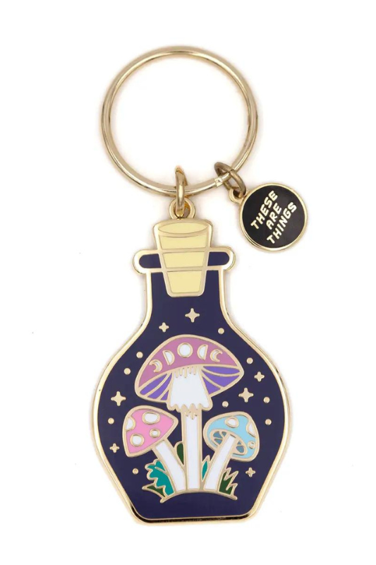 Mushroom Enamel Keychain