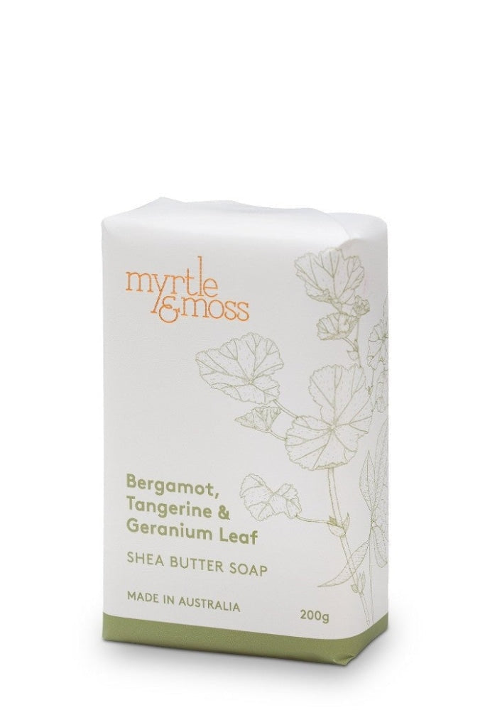 Myrtle & Moss - Shea Soap - Bergamot Rind, Tangerine & Geranium Leaf - 200g