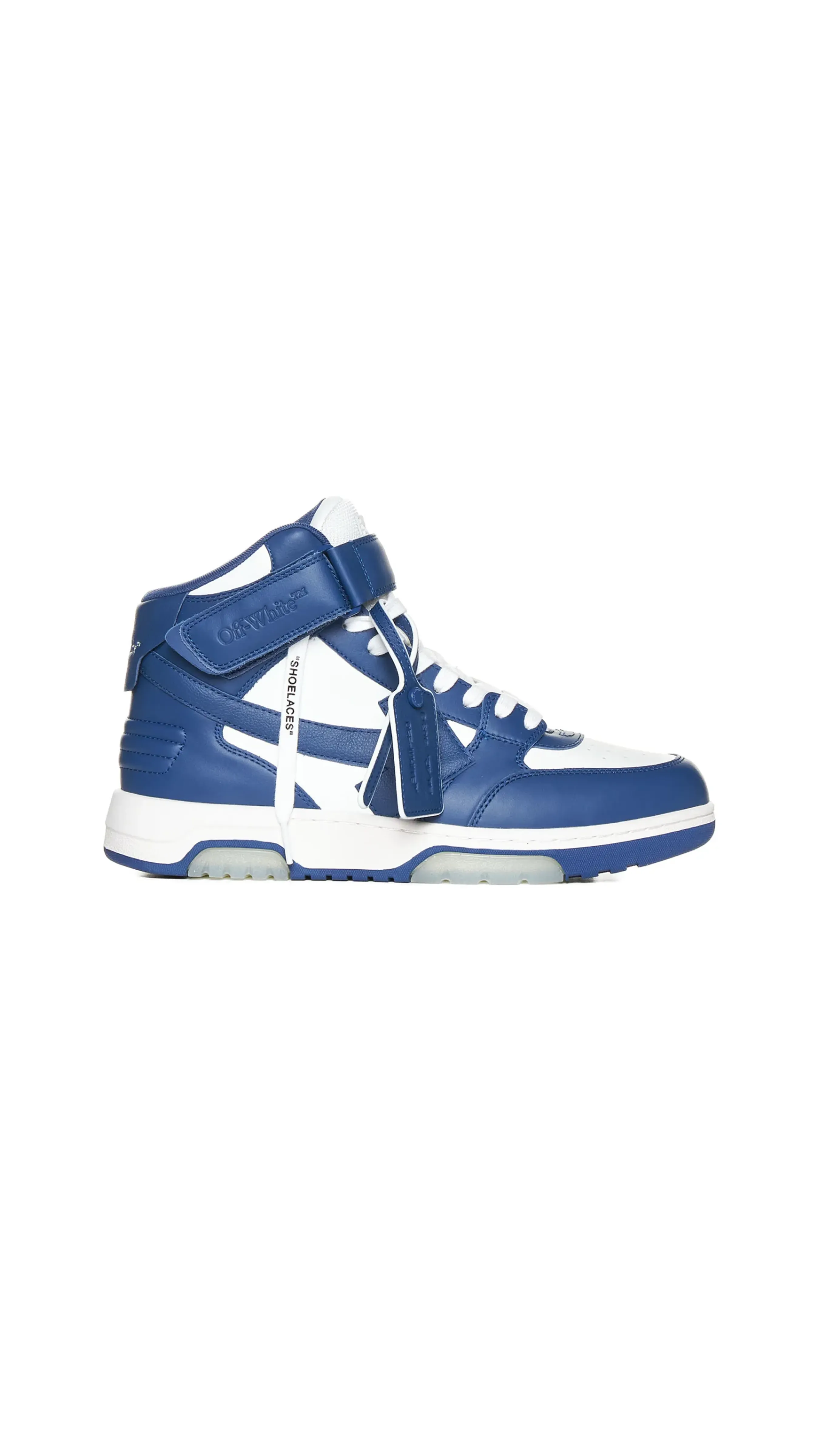 Out Of Office Mid Top Leather Sneakers - White/Blue