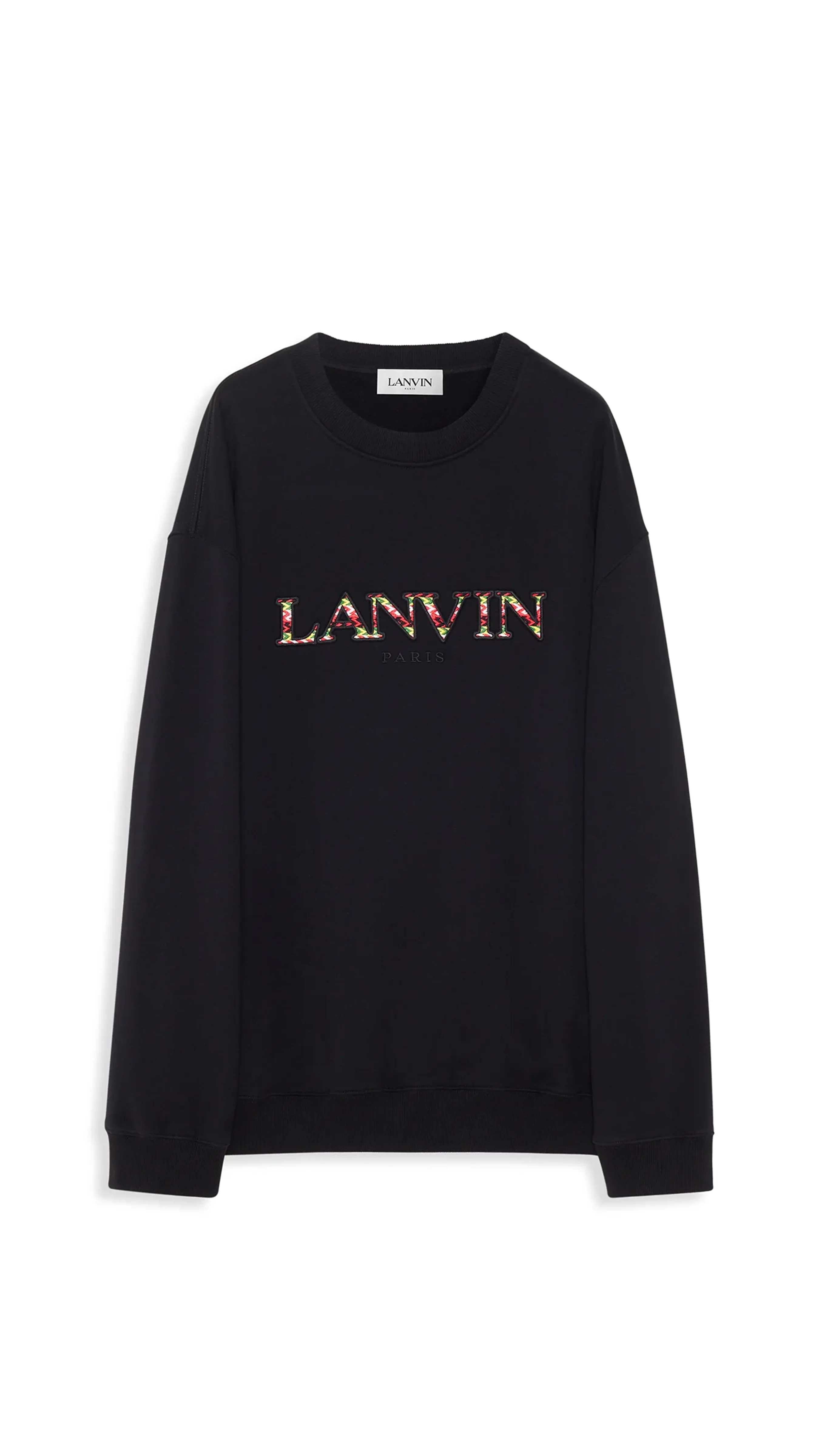 Oversized Embroidered Curb Sweatshirt - Black/Multi