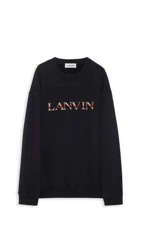 Oversized Embroidered Curb Sweatshirt - Black/Multi