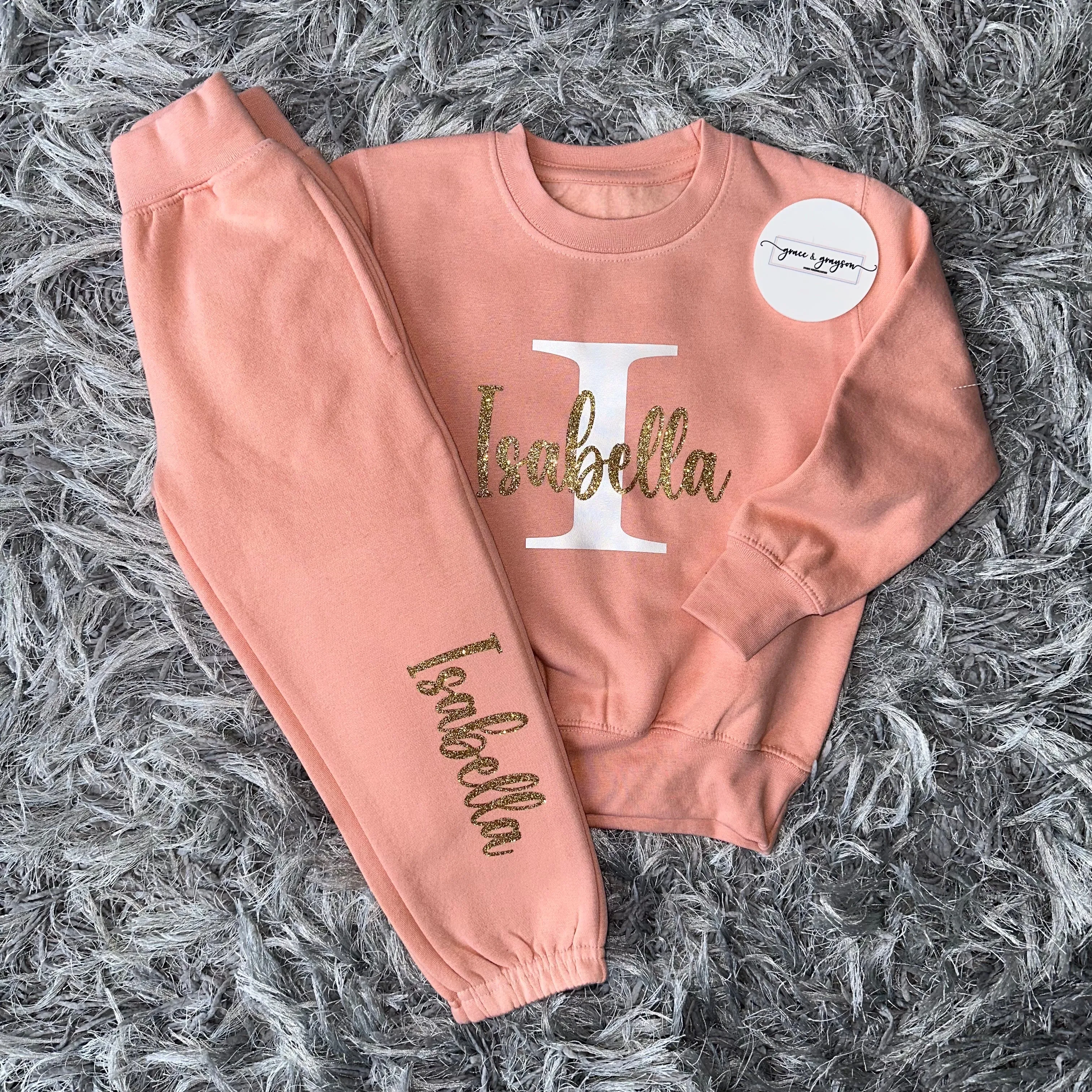 Personalised Dusty Pink Name & Initial Tracksuit