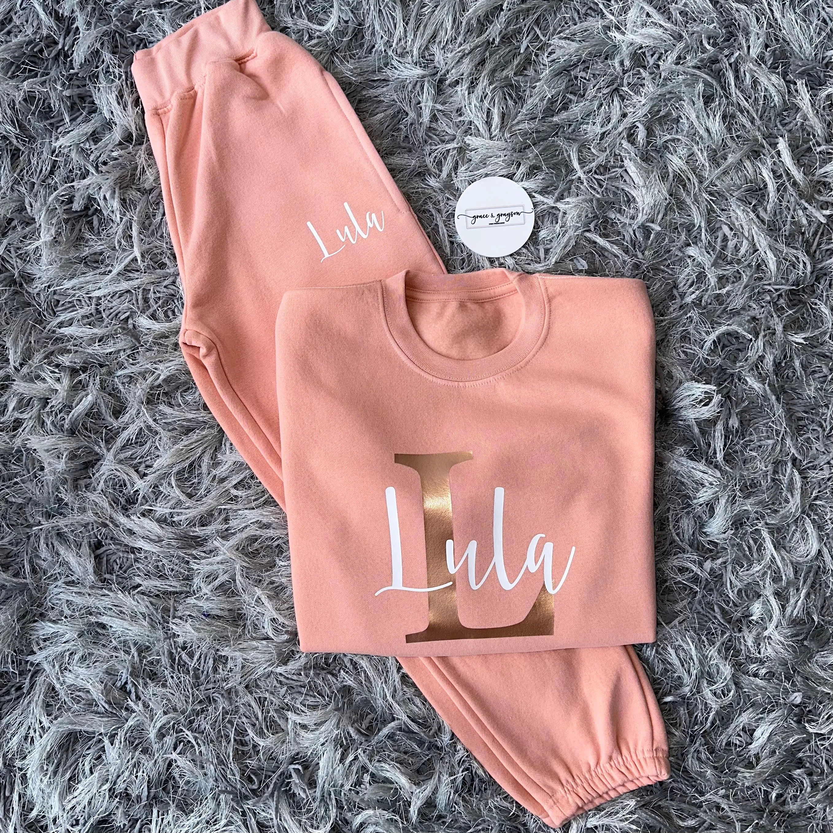 Personalised Dusty Pink Name & Initial Tracksuit