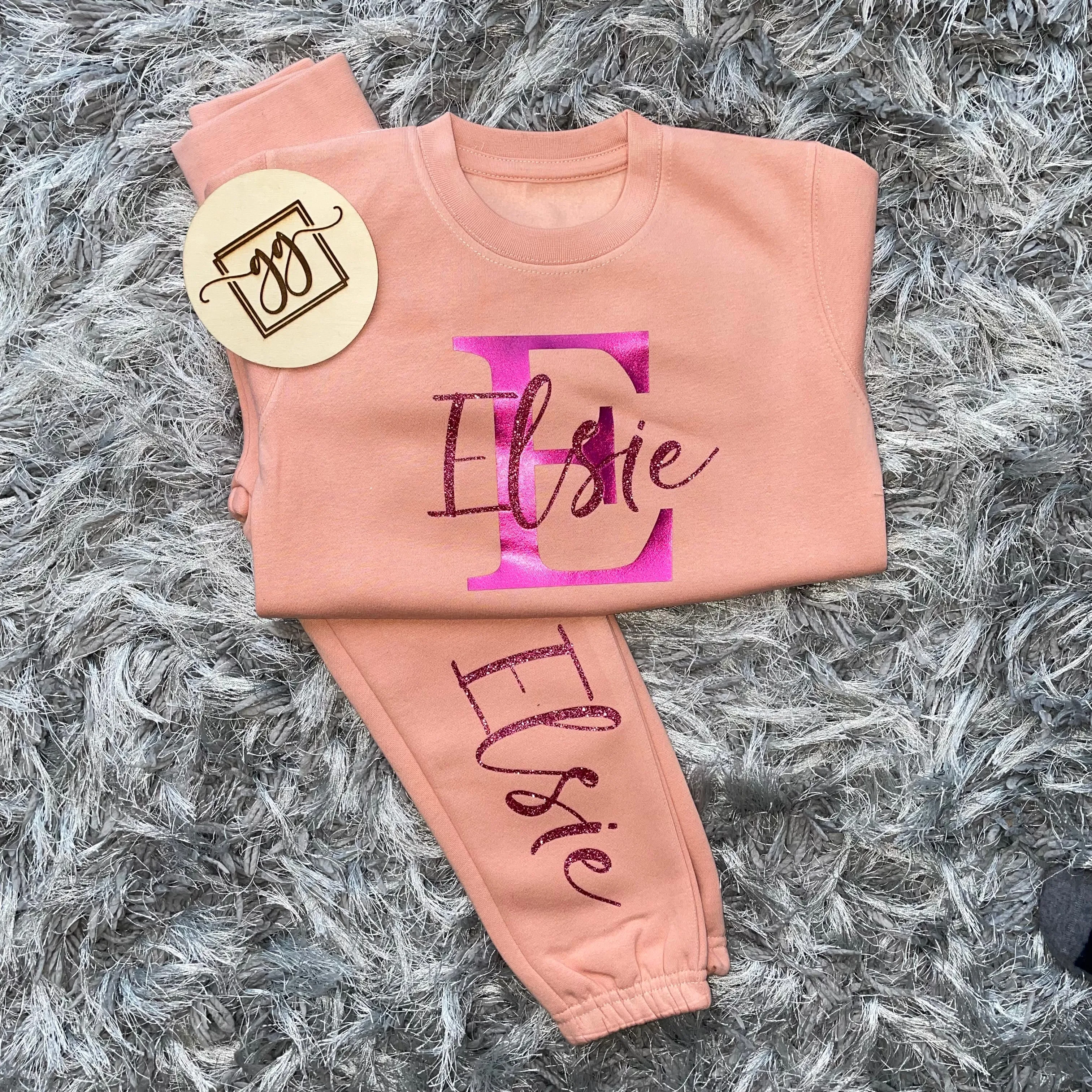 Personalised Dusty Pink Name & Initial Tracksuit