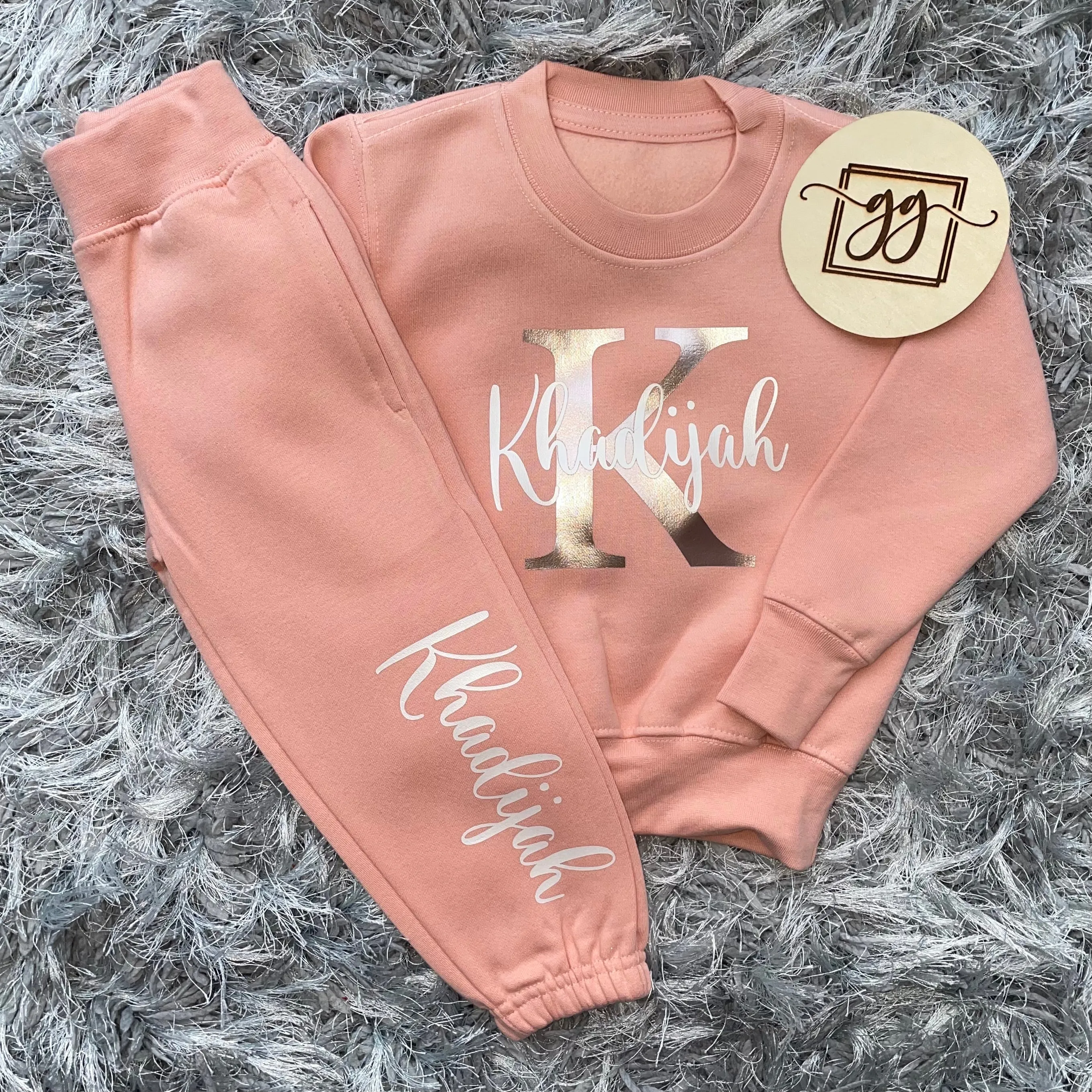 Personalised Dusty Pink Name & Initial Tracksuit