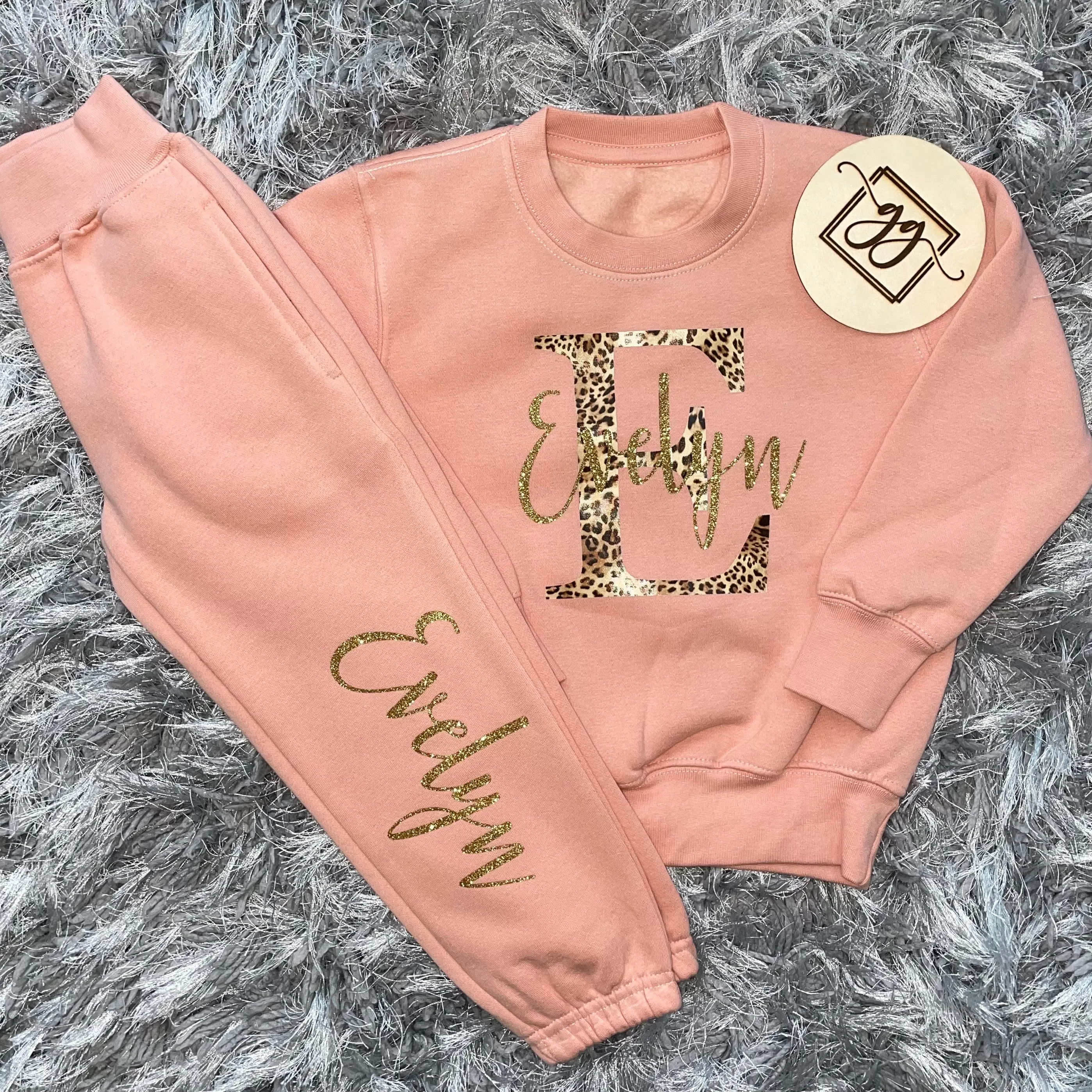 Personalised Dusty Pink Name & Initial Tracksuit