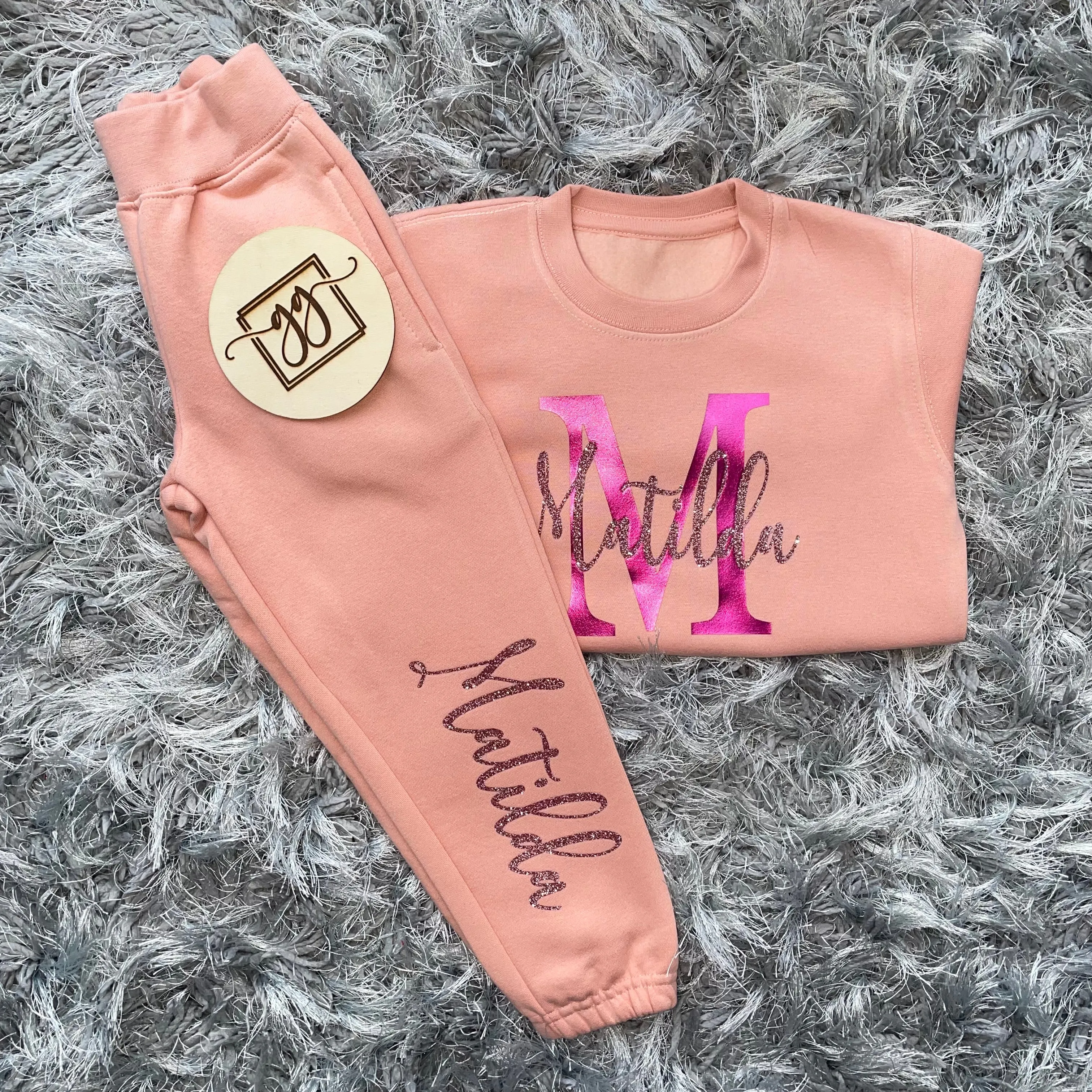 Personalised Dusty Pink Name & Initial Tracksuit