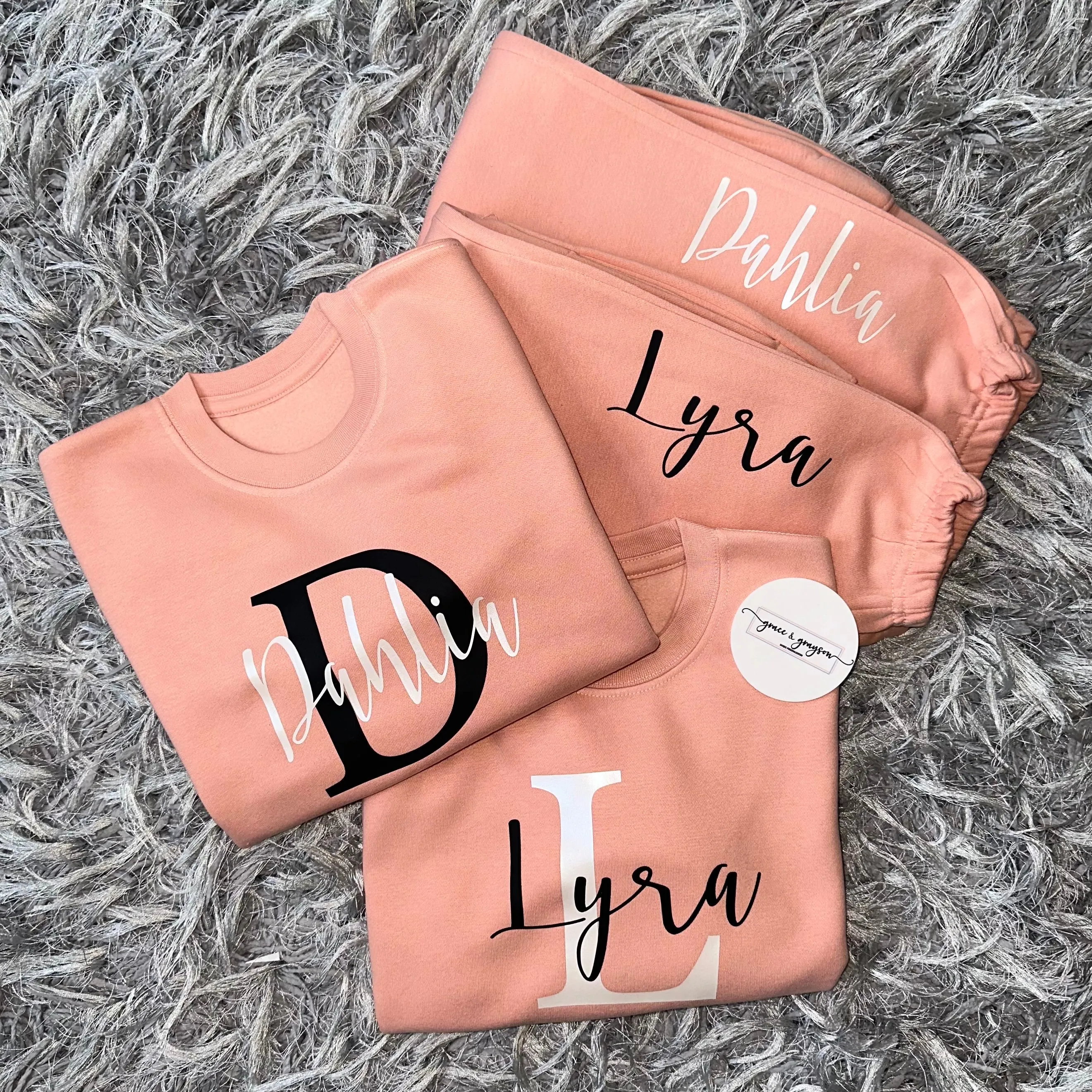 Personalised Dusty Pink Name & Initial Tracksuit