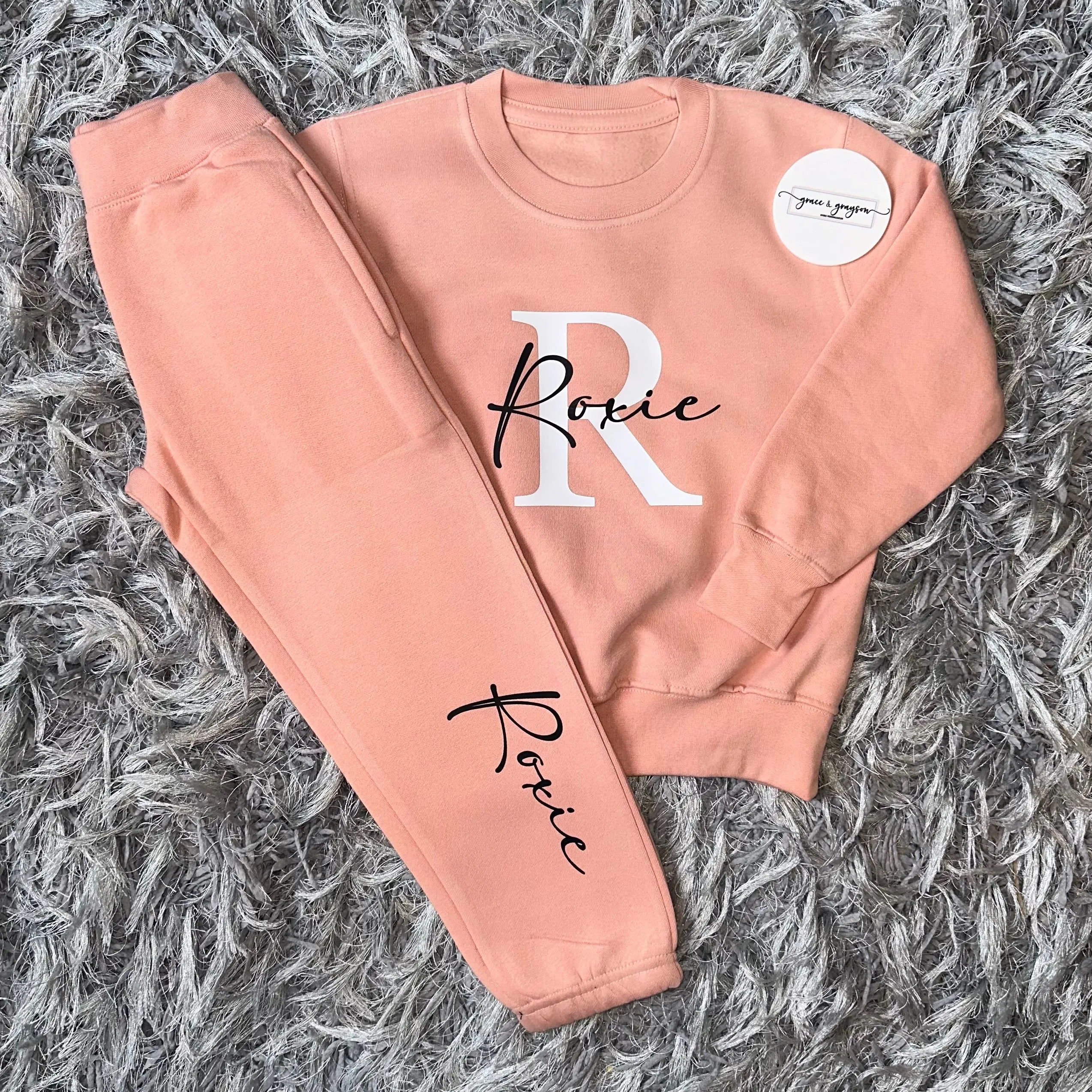 Personalised Dusty Pink Name & Initial Tracksuit