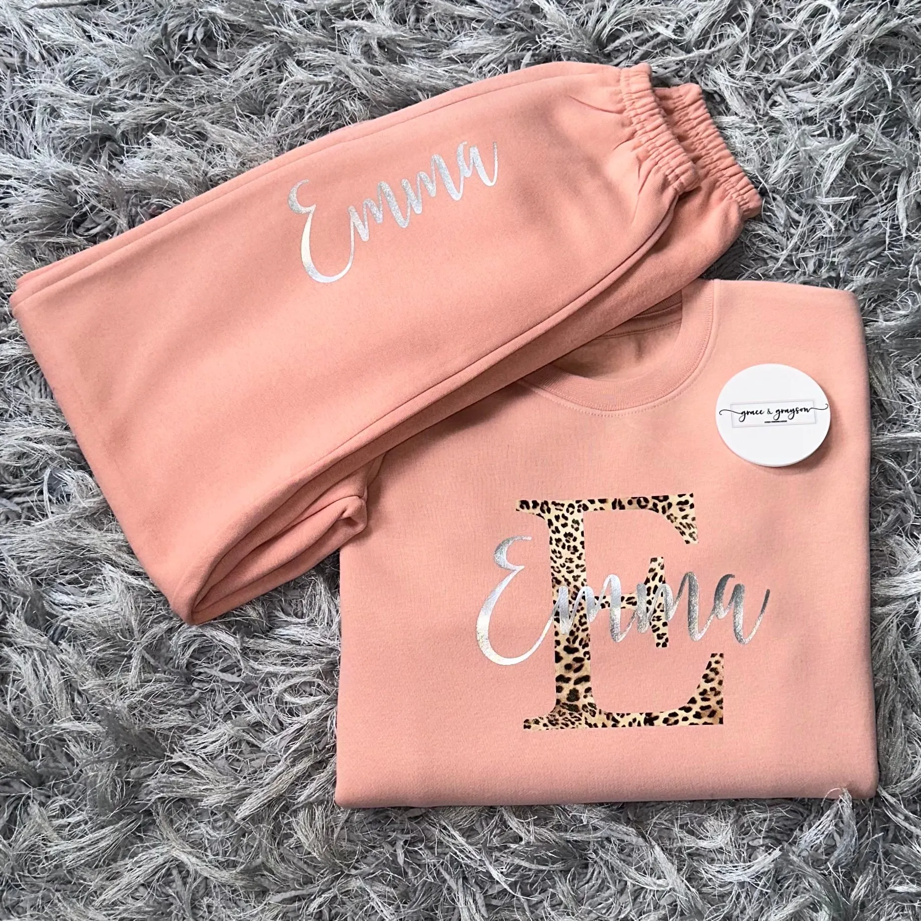 Personalised Dusty Pink Name & Initial Tracksuit