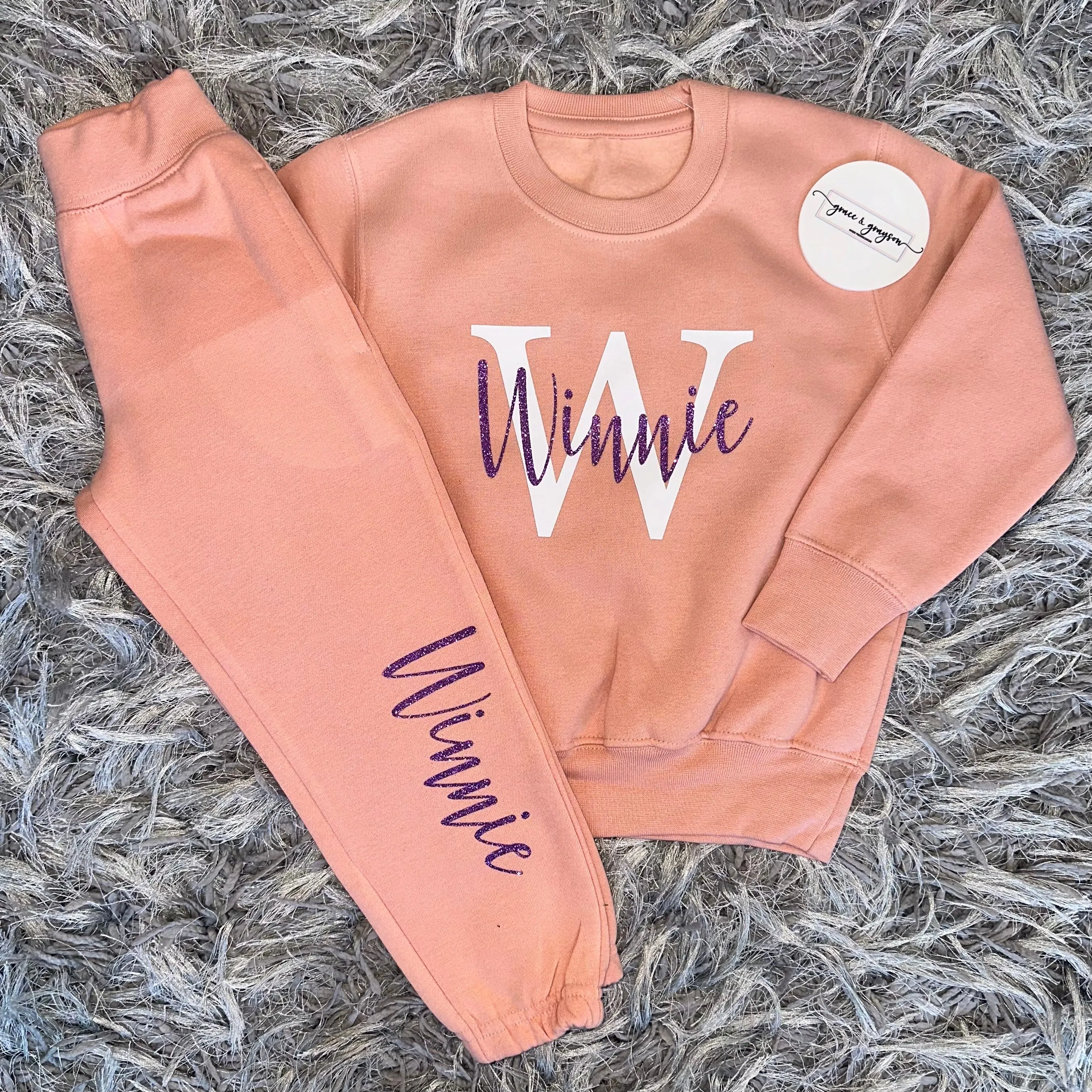 Personalised Dusty Pink Name & Initial Tracksuit