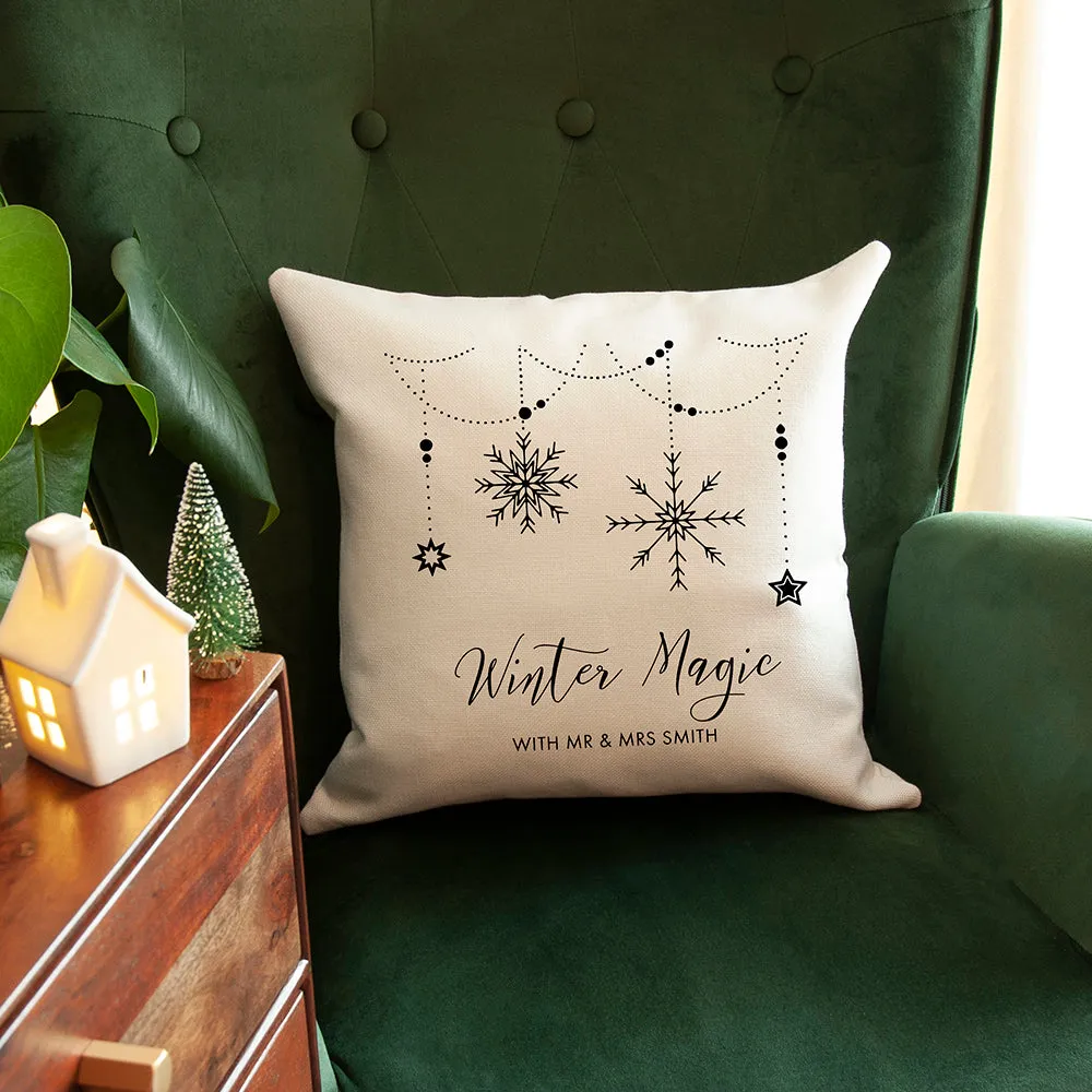 Personalised Winter Magic Cushion Cover